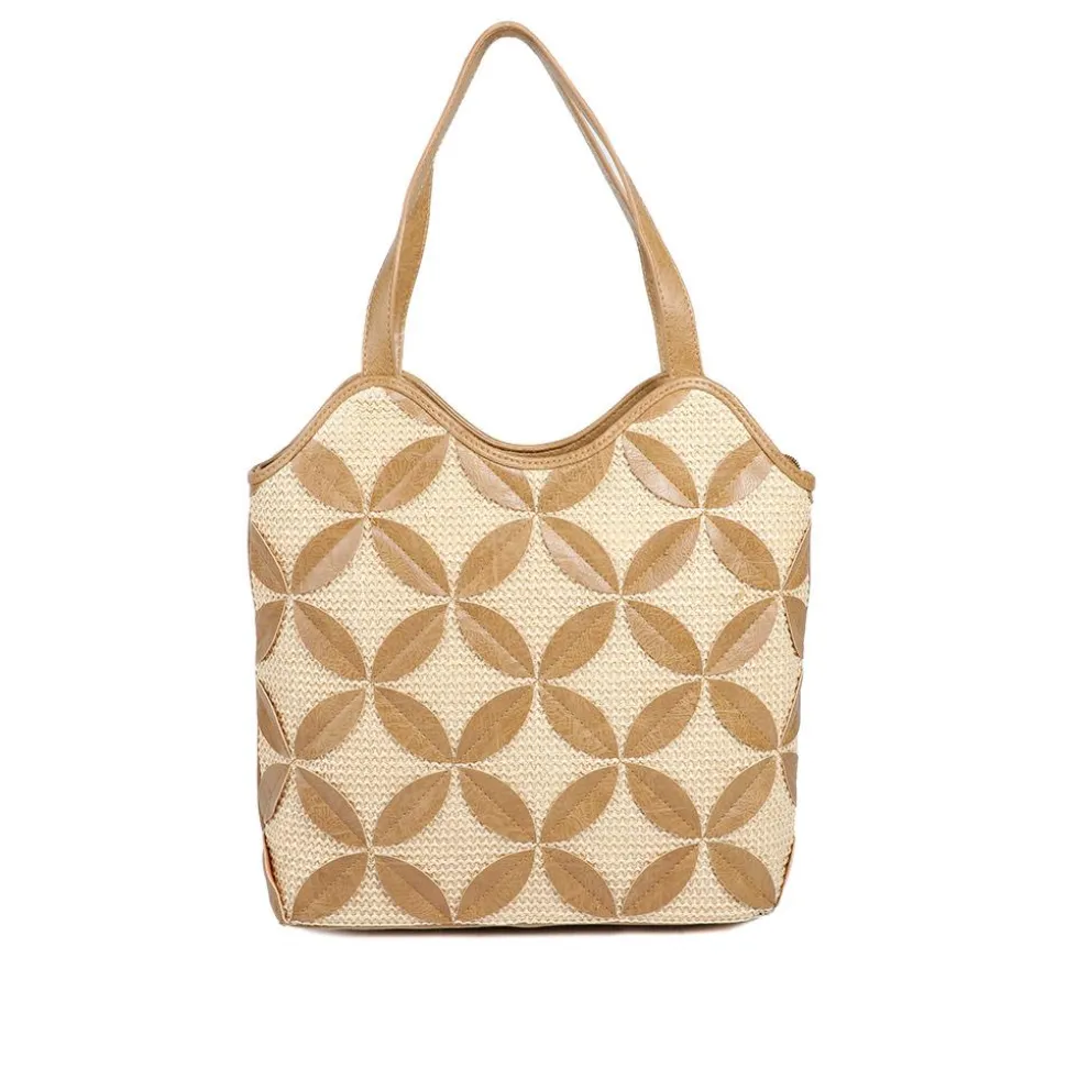 Woven Daily Shoulder Bag - Beige Multi