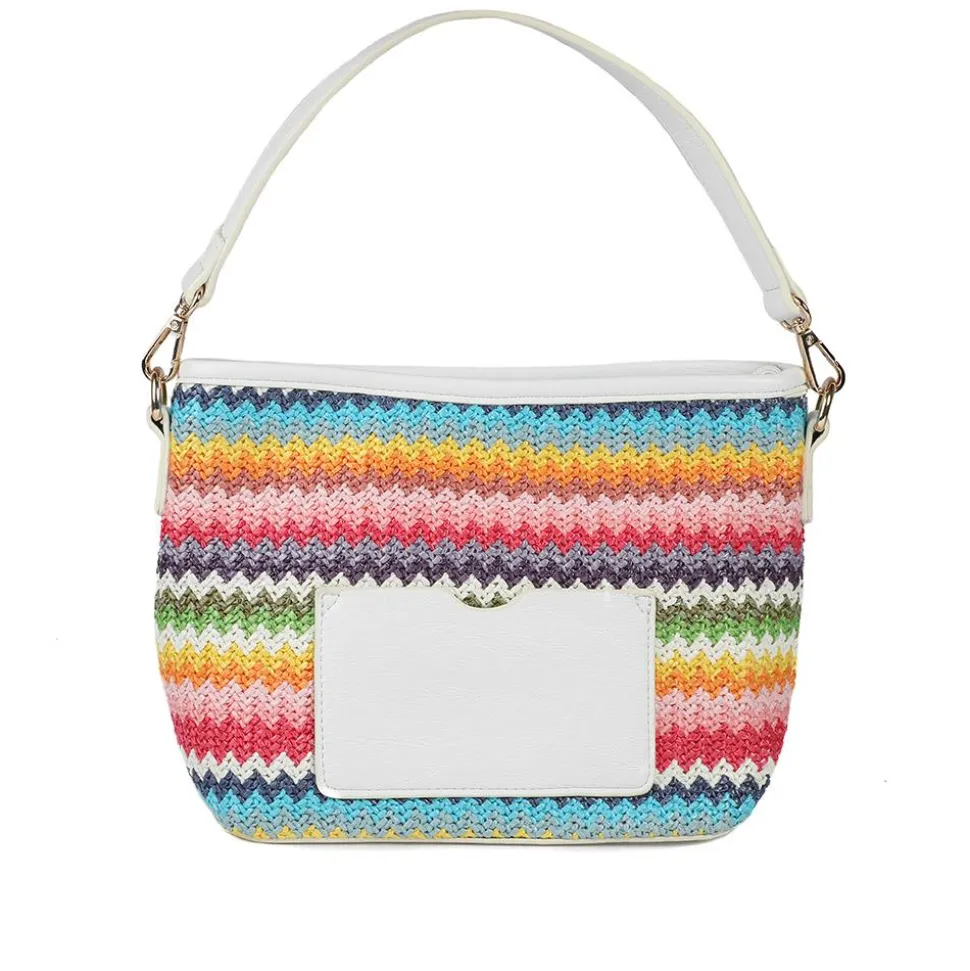 Woven Shoulder Bag - Pink Multi