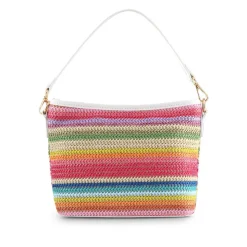 Woven Shoulder Bag - White Multi