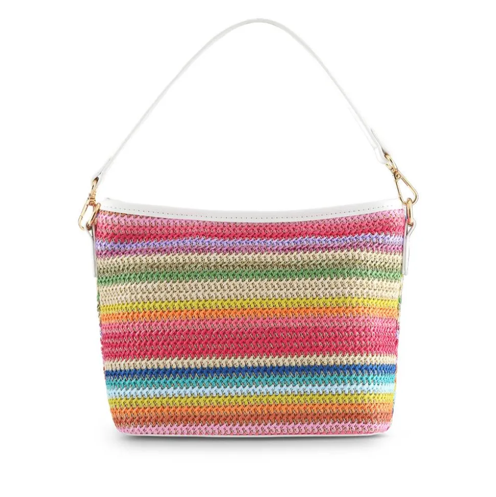 Woven Shoulder Bag - White Multi