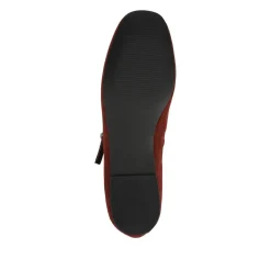 Ysabel Leather Mary Janes - Burgundy Suede