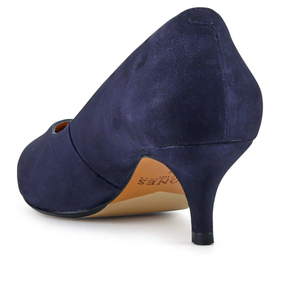 Yulia Leather Stiletto-Heeled Court Shoes - Navy Suede