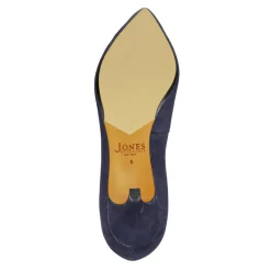 Yulia Leather Stiletto-Heeled Court Shoes - Navy Suede