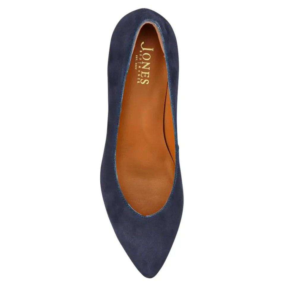 Yulia Leather Stiletto-Heeled Court Shoes - Navy Suede