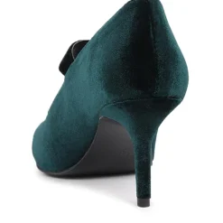 Yumi Heeled Court Shoes - Green