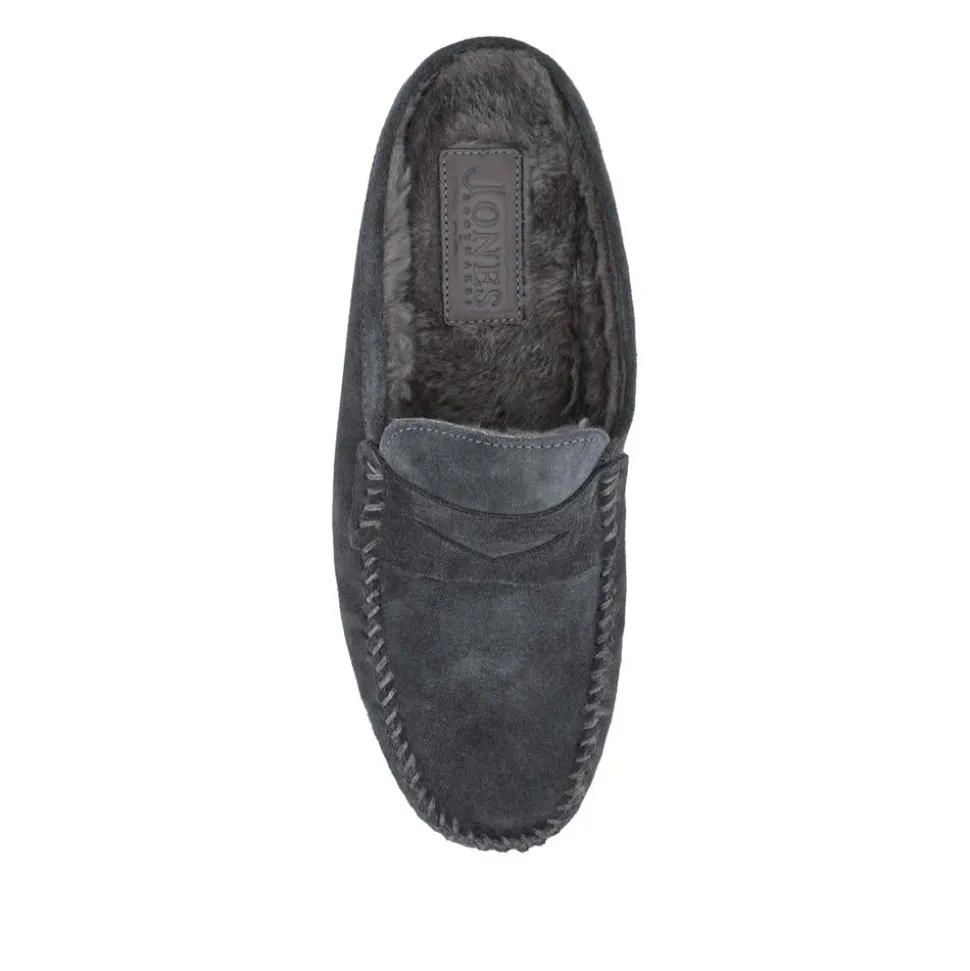 Zap Leather Mule Slippers - Charcoal