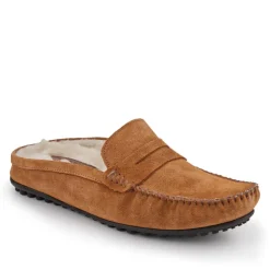 Zap Leather Mule Slippers - Chestnut