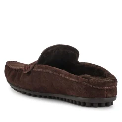 Zap Leather Mule Slippers - Dark Brown Suede