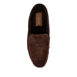 Zap Leather Mule Slippers - Dark Brown Suede