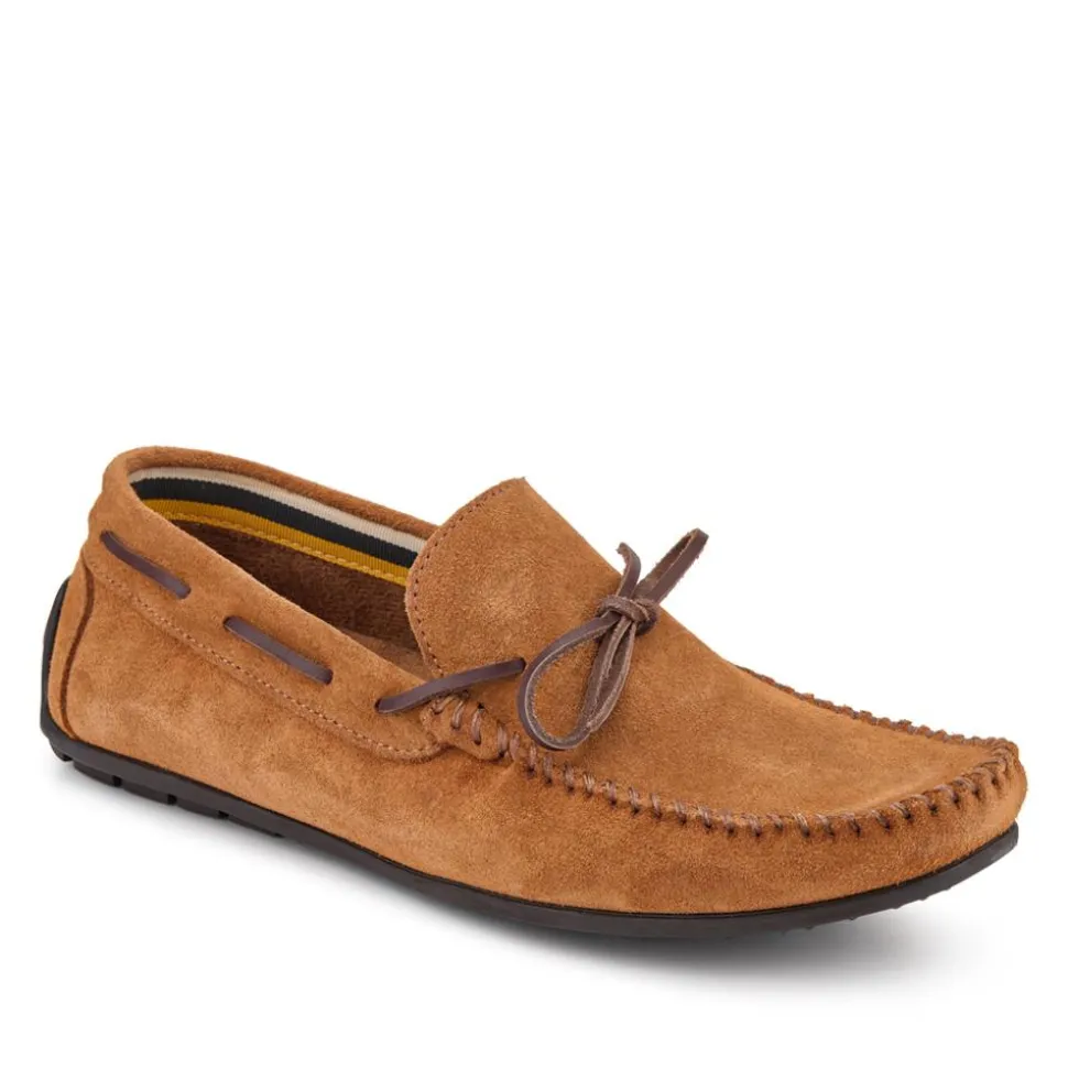 Zeke Leather Full Slippers - Chestnut