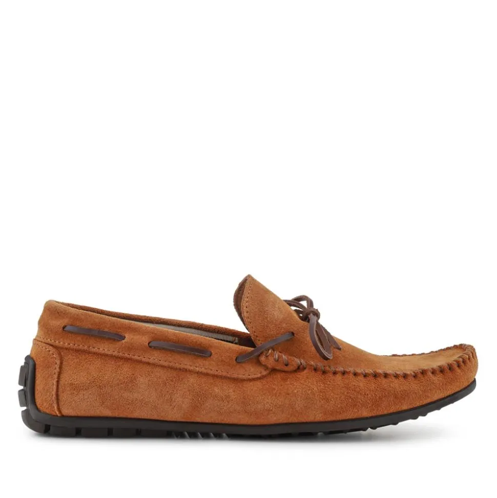 Zeke Leather Full Slippers - Chestnut