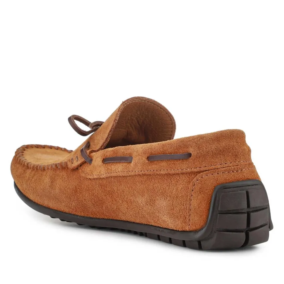 Zeke Leather Full Slippers - Chestnut