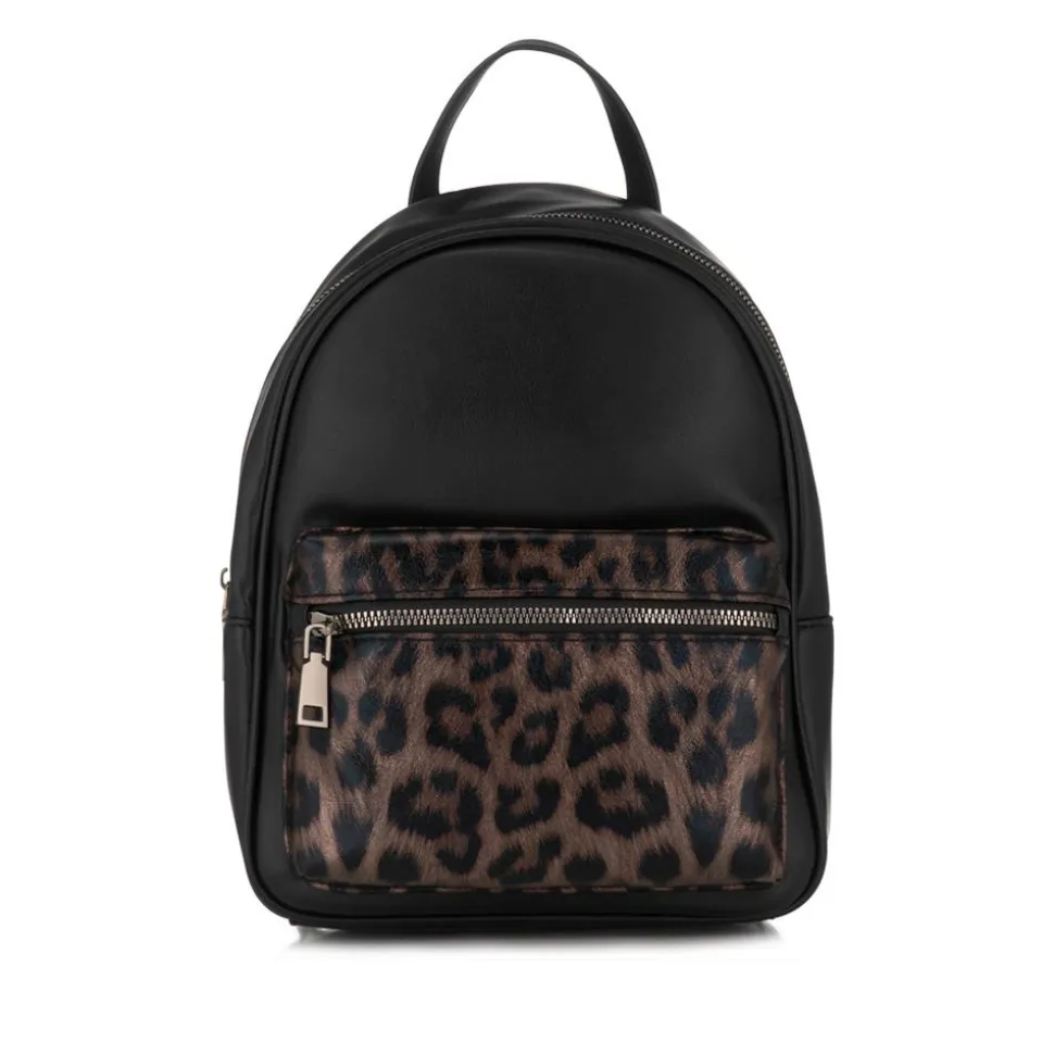 Zip-Close Backpack - Brown Leopard