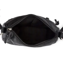 Zip-Close Cross-Body Bag - Black