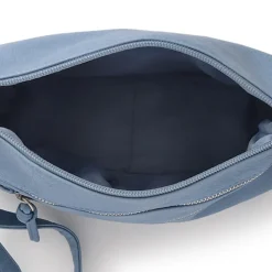 Zip-Close Cross-Body Bag - Light Blue