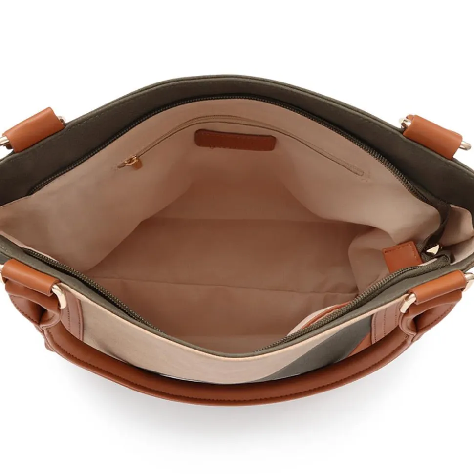 Zip-Close Shoulder Bag - Multi