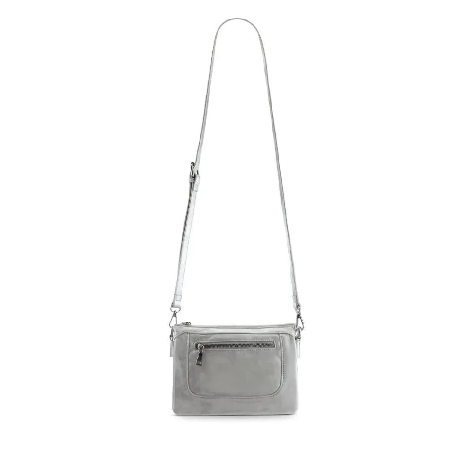 Zip-Close Shoulder Bag - Silver Shimmer