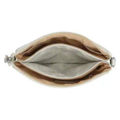 Zip-Close Shoulder Bag - Silver Shimmer