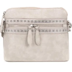 Zip-Fasten Crossbody Bag - Beige
