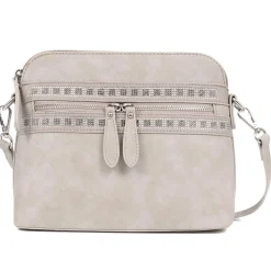 Zip-Fasten Crossbody Bag - Beige
