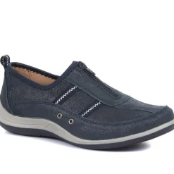 Zip Fastening Trainers - Navy