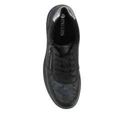 Zip & Lace Trainers With Metallic Accent - Black Floral
