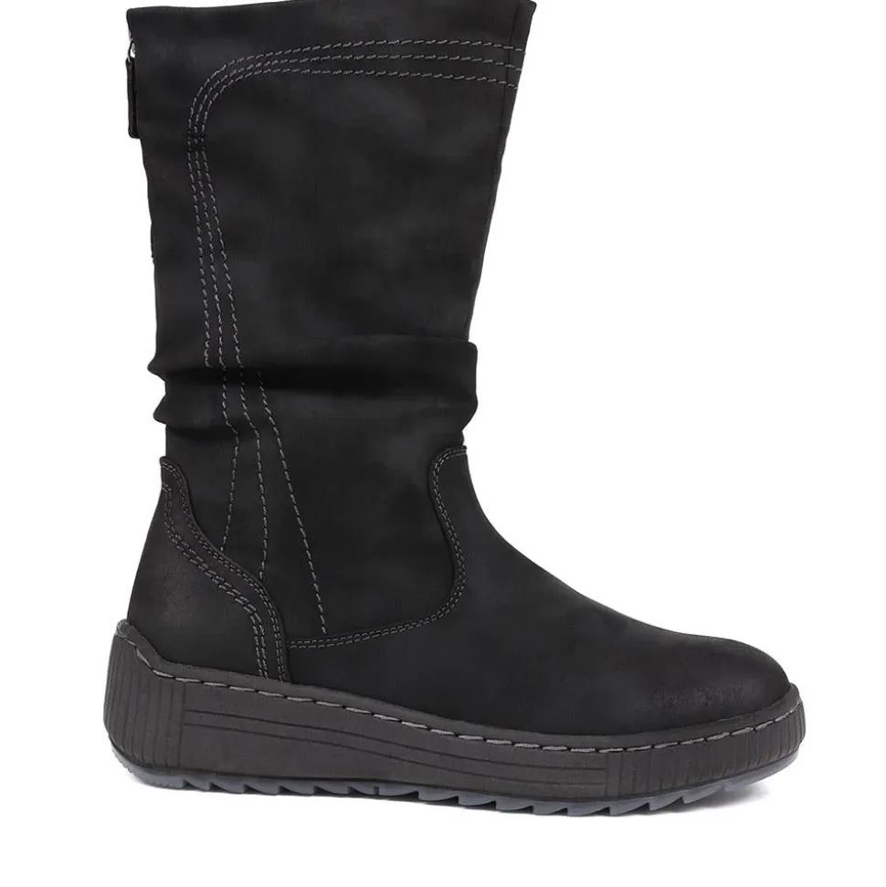 Zipped Long Boots - Black