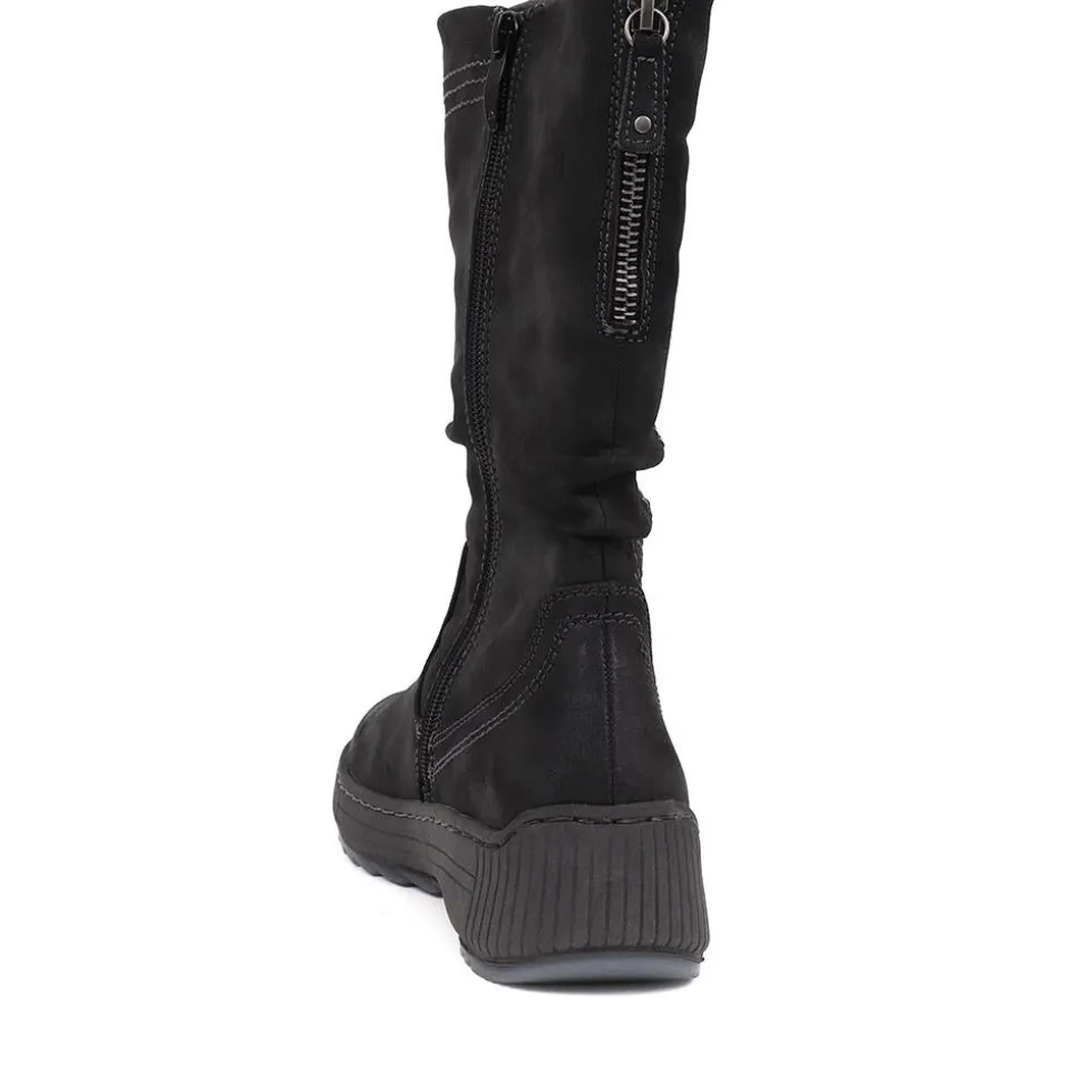 Zipped Long Boots - Black