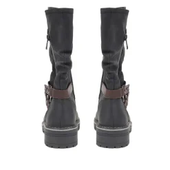 Zip-Up Calf Boots - Black