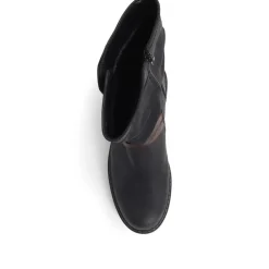 Zip-Up Calf Boots - Black