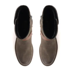 Zip-Up Calf Boots - Olive