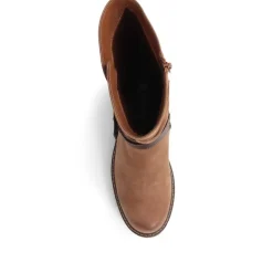 Zip-Up Calf Boots - Tan