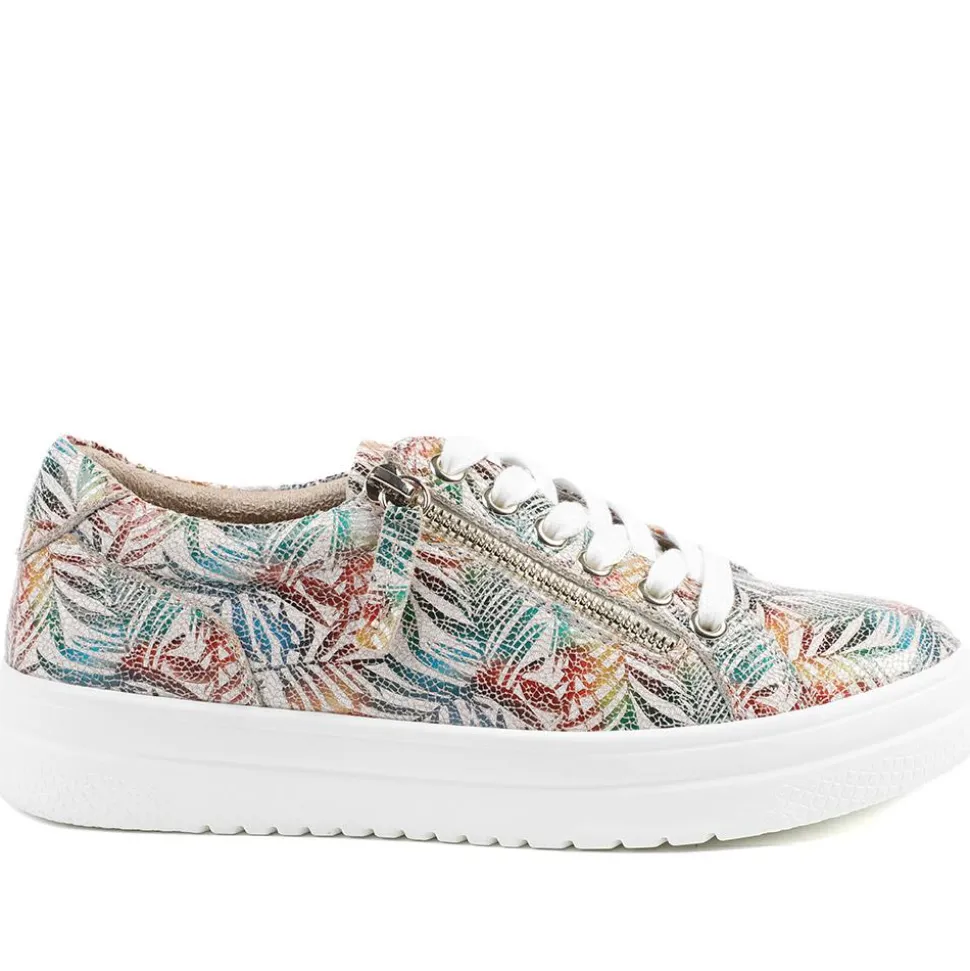 Zip Up Chunky Platform Trainers - Floral