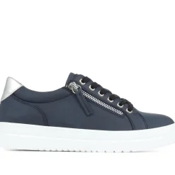 Zip Up Chunky Platform Trainers - Navy
