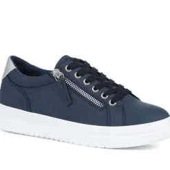 Zip Up Chunky Platform Trainers - Navy