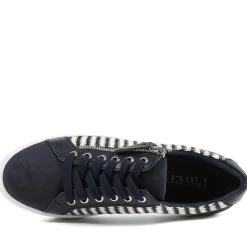 Zip Up Chunky Platform Trainers - Navy-White