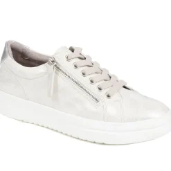 Zip Up Chunky Platform Trainers - Silver Shimmer