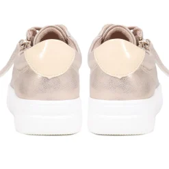 Zip Up Chunky Platform Trainers - Soft Gold