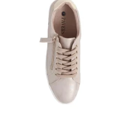 Zip Up Chunky Platform Trainers - Soft Gold