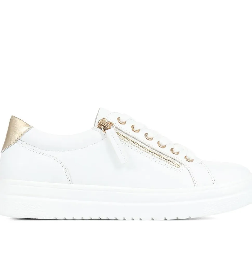 Zip Up Chunky Platform Trainers - White