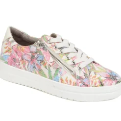 Zip Up Chunky Platform Trainers - White Multi