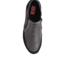 Zip Up Detail Ankle Boots - Grey