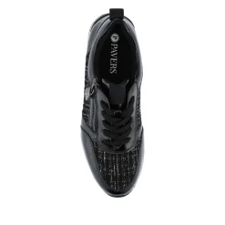 Zip-Up Laced Floral Trainers - Black Tweed