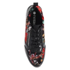 Zip-Up Laced Trainers - Black Floral