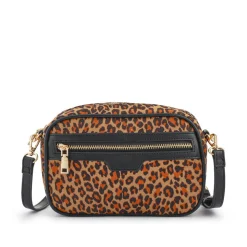 Zip Up Shoulder Bag - Leopard