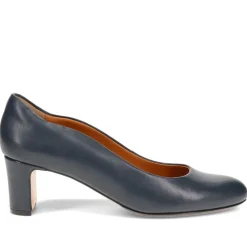 Zoey Leather Court Shoes - Navy Leather